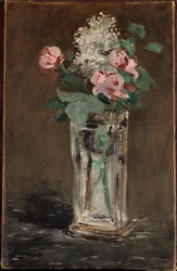 Bloemen in een kristallen vaas