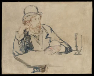 George Moore (1852-1933) in het café