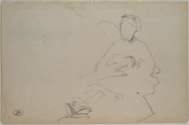 Manet - Schets van een zittende vrouw (blad uit een schetsboek), circa 1864-1868
