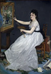 Manet, Edouard (1832-1883) Eva Gonzales (1849-1883) Olieverf op doek 1870 National Gallery, Londen 191x133,4