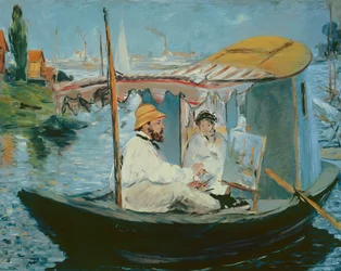 Monet in zijn Drijvende Studio