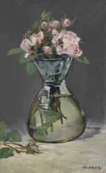 Mossrozen in een vaas, 1882