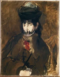 Portret van Berthe Morisot a la voilette (olieverf op doek)