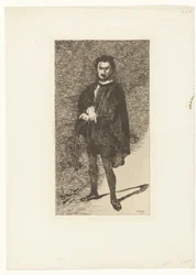 Portret van acteur Philibert Rouvière in de rol van Hamlet