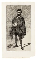 De tragische acteur (Rouvière in de rol van Hamlet)