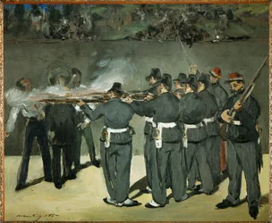 De executie van keizer Maximiliaan (olieverf op doek)
