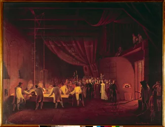 Marie Caroline de Bourbon Sicilië, Hertogin van Berry, bezoekt de fabrieken van Saint Gobain in 1822
