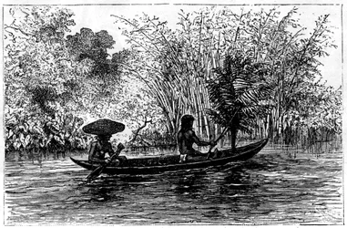 Kano in de Essequibo Rivier, Guyana, 19e eeuw