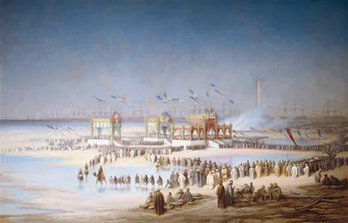 Inhuldigingsceremonie van het Suezkanaal in Port-Said, 17 november 1869