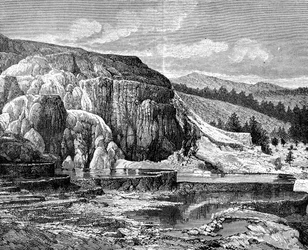 Mammoth Hot Springs, Yellowstone National Park, Verenigde Staten, 19e eeuw