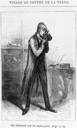 Professor Otto Lidenbrock, illustratie uit 