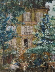 Gevel van het huis op het plein