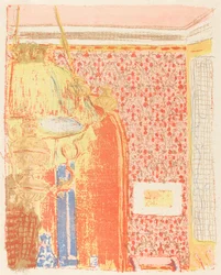 Interieur met Roze Behang III (Intérieur aux tentures roses III)