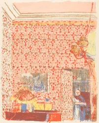 Interieur met roze behang I