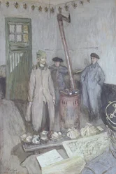 Ondervraging van een Duitse gevangene door een Franse officier, 1917