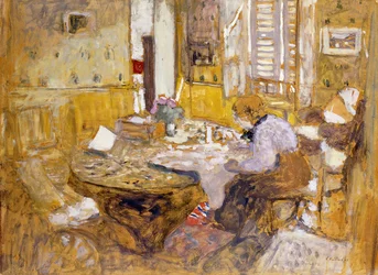 Madame Vuillard leest in de eetkamer, rue Truffant