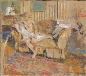 Naakt in de gestreepte salon, c. 1905
