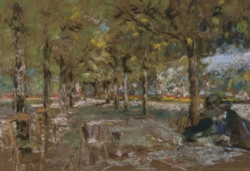 Lezen onder de Bomen in Amfreville, ca. 1906