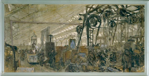 Wapenfabriek in Lyon: de smederij - bewapening ... (tempera op doek)