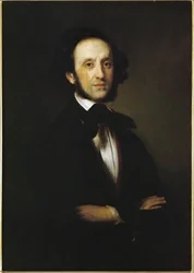 Felix Mendelssohn-Bartholdy, Duits componist, kleinzoon van Mozes Mendelssohn (olieverf op doek)