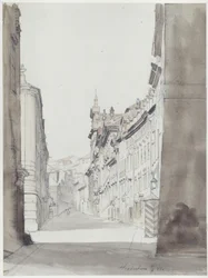 Straat in Hradčany, Praag