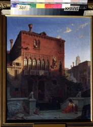 ‘Gezicht op het paleis van Othello, de Moor van Venetië’. Gezicht op het huis van de Venetiaanse generaal, een personage uit de tragedie van William Shakespeare. 1856, Regionale Kunstgalerie, Tambov, Rusland