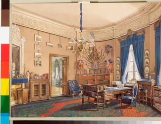 Interieurs van het Winterpaleis: De studeerkamer van kroonprins Nikolaj Aleksandrovitsj