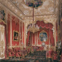 Interieurs van het Winterpaleis. Het boudoir van keizerin Maria Alexandrovna, 1861