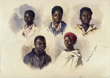 Vijf portretten van Afro-Brazilianen, borstbeelden