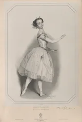 Portret van de ballerina Marie Taglioni als Satanella