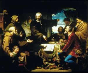 Cristóbal Colón in het klooster van La Rábida