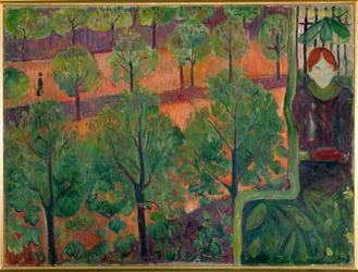 Parijse boulevard (olieverf op hout)