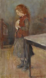 Roodharig meisje met witte rat, 1886