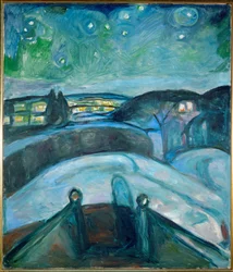Sterrennacht, Ekely (schilderij op doek)