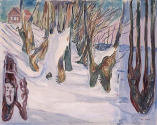 Winterlandschap met huis