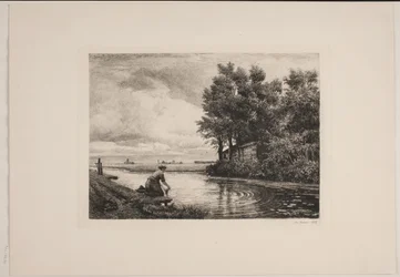 Hollands Landschap met Waterloop