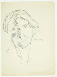 Portret van de vrouw van de kunstenaar, schilderes Agnes Weie (1878-1964), en face