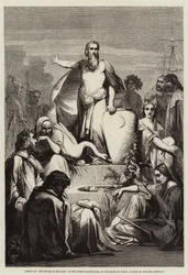 Fresco van De Rivieren van Engeland, in de Bovenste Wachtzaal van het Hogerhuis