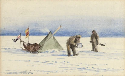 De slee-expeditie naar White Island, februari 1902: Shackleton en Wilson maken kamp, 1902