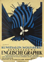 Duitse poster voor een tentoonstelling van Engelse Grafiek voor de Board of Trade en het British Museum