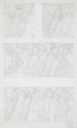 Schetsen van allegorische figuren