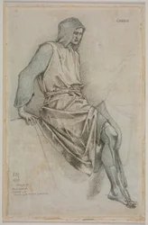 Studie voor het falen van Gawain uit de Heilige Graal Tapijten, 1893