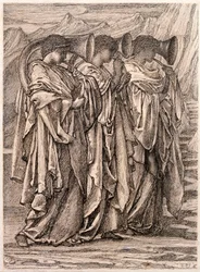 Studie voor De uitdaging in de wildernis, ca. 1875