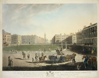 Hanover Square, gegraveerd door Robert Pollard (1755-1838) en Francis Jukes (1747-1812) 1787