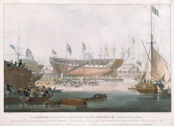 Lancering van de Edinburgh in Blackwall, 9 november 1825