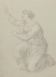 Studie voor de knielende figuur van Priscilla