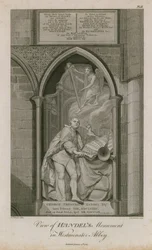 Uitzicht op het Monument van Handel in Westminster Abbey