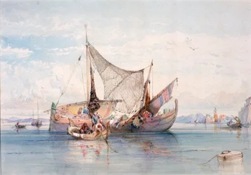 Boten op een Noord-Italiaans Meer