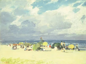 Paarse strandscène