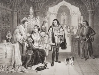 De zonen van Edward IV gescheiden van hun moeder door Richard Hertog van Gloucester, 16 juni 1483, uit 